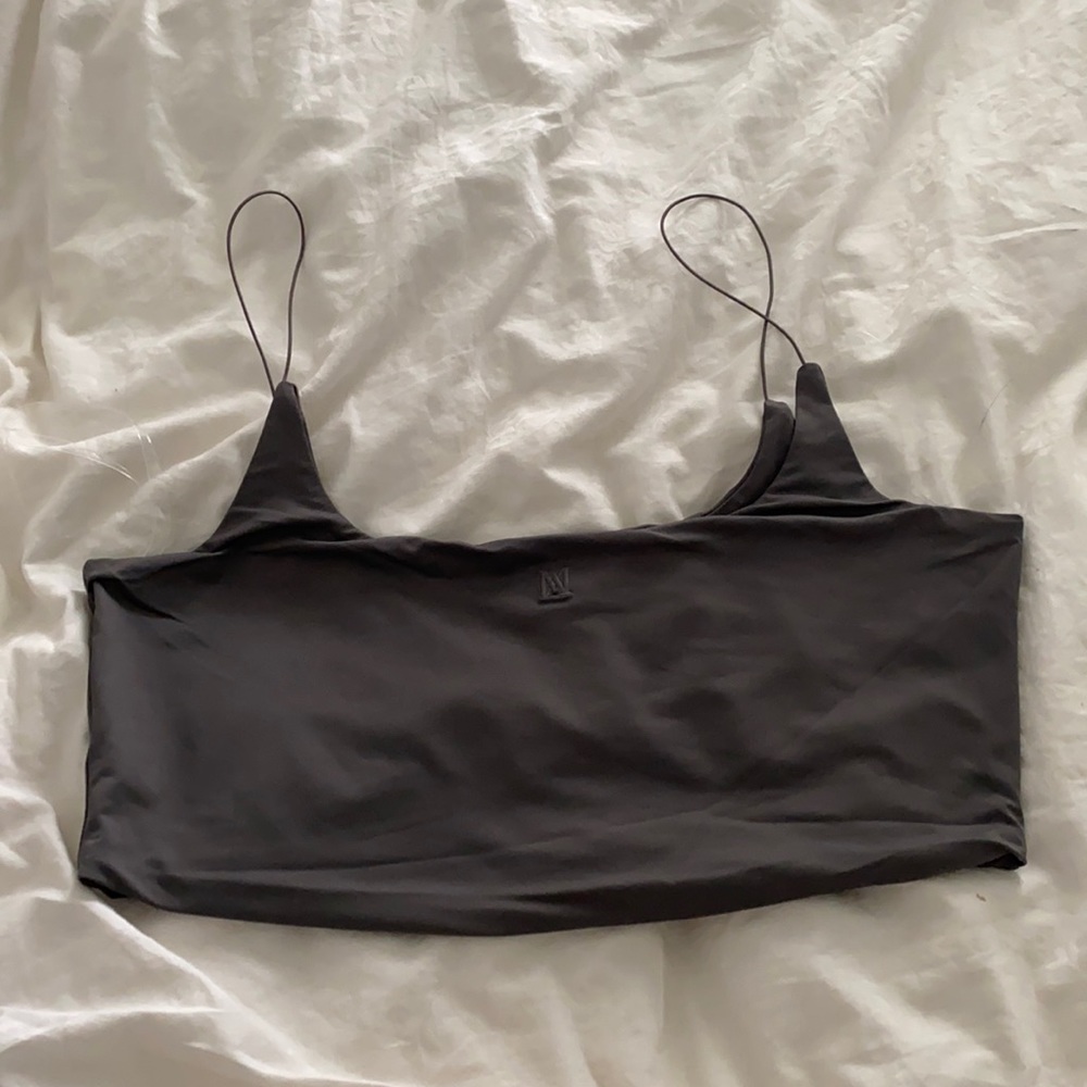 Meshki skinny strap crop tank